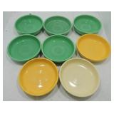 Vintage Fiesta 6" dessert bowl group, 8 mixed