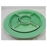 Vintage Fiesta relish tray, all green, minor nick