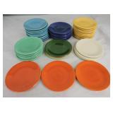 Vintage Fiesta 6" plate group, 44 mixed