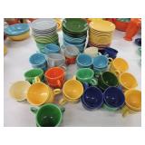 Vintage Fiesta cup & saucer group, various