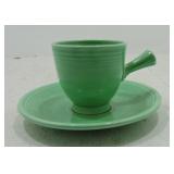 Vintage Fiesta demitasse cup & saucer, green