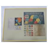 Vintage Fiesta framed 1959 price list and