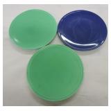 Kitchen Kraft lot of 3 cake plates, cobalt,