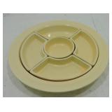 Vintage Fiesta relish tray, all ivory