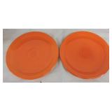 Vintage Fiesta 13" chop plate group, 2 red