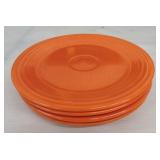 Vintage Fiesta 9" plate group, 4 red, minor wear