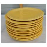 Vintage Fiesta 9" plate group, 13 yellow