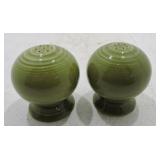 Vintage Fiesta salt & pepper shakers, turf green