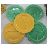 Vintage Fiesta 10 1/2" compartment plate group,