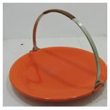 Vintage Fiesta 13" chop plate, red with metal