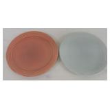 Vintage Fiesta 13" chop plate group, rose (kiln