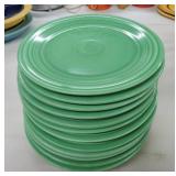 Vintage Fiesta 9" plate group, 13 green