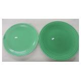 Vintage Fiesta 15" & 13" chop plates, green