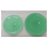Vintage Fiesta 15" & 13" chop plates, green