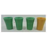 Vintage Fiesta water tumbler group, 3 green,
