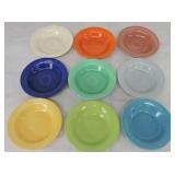 Vintage Fiesta deep plate group, 9 different