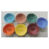 Harlequin lot of 7 nut cups, all different colors