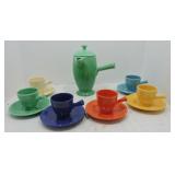 Vintage Fiesta demitasse set, green demitasse