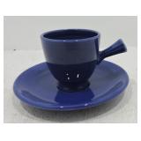 Vintage Fiesta demitasse cup & saucer, cobalt