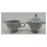 Vintage Fiesta cream & sugar, gray