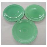 Vintage Fiesta 13" chop plate group, 3 green