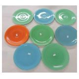 Vintage Fiesta 9" plate group, 8 mixed,