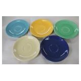 Vintage Fiesta demitasse saucer group, 5 mixed
