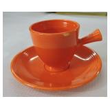 Vintage Fiesta demitasse cup & saucer, red,