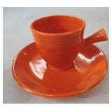 Vintage Fiesta demitasse cup & saucer, red
