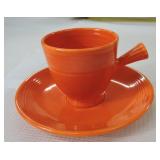 Vintage Fiesta demitasse cup & saucer, red