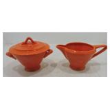 Harlequin cream & sugar, red