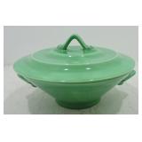 Harlequin casserole, green, minor rim nick to lid