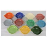 Vintage Fiesta cream soup group, 11 mixed,