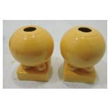 Vintage Fiesta bulb candle holder pair, yellow