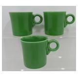 Vintage Fiesta lot of 3 mugs, medium green