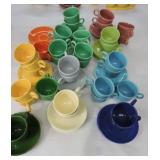 Vintage Fiesta lot of assorted cups & saucers,