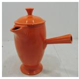 Vintage Fiesta demitasse coffee pot, red, rim