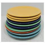 Vintage Fiesta 9" plate group, 10 mixed
