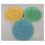 Vintage Fiesta 10 3/4" compartment plate group,