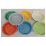 Vintage Fiesta 9 12" nappy bowl group of 7 mixed,