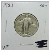 1921 Standing Liberty quarter VF