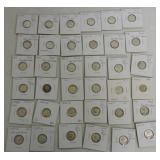 Lot of 37 Mercury dimes, BU