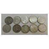 Lot of 10 Peace dollars