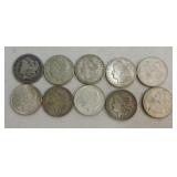 Lot of 10 Morgan dollars