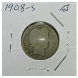 1908-S Barber quarter G