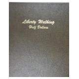 Walking Liberty half album 1916-47, 43 coins