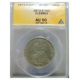 1872-S Seated Liberty half ANACS AU50,