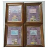 Lot of 4 frames of coins & stamps