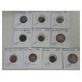 Lot of 10 silver foreign coins