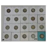 Lot of 20 Barber quarters 1892-1915